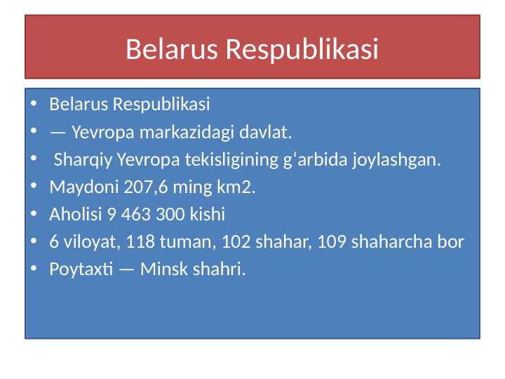 Belarus Respublikasi
