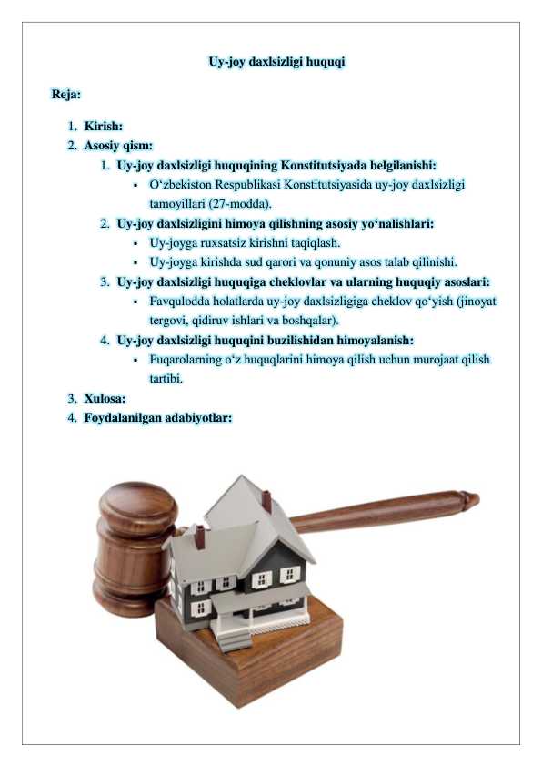 Uy joy daxlsizligi huquqi 25