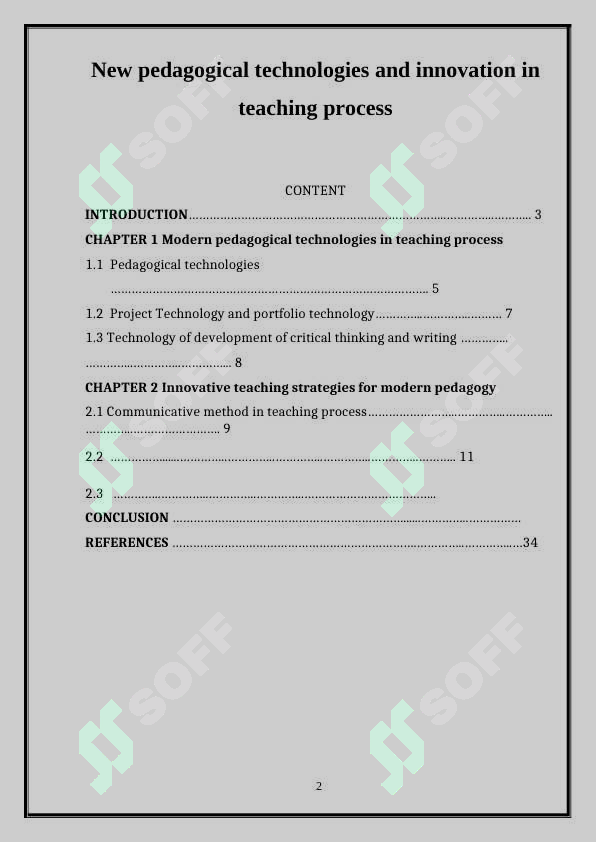 New pedagogical technologies and innovation in teaching process