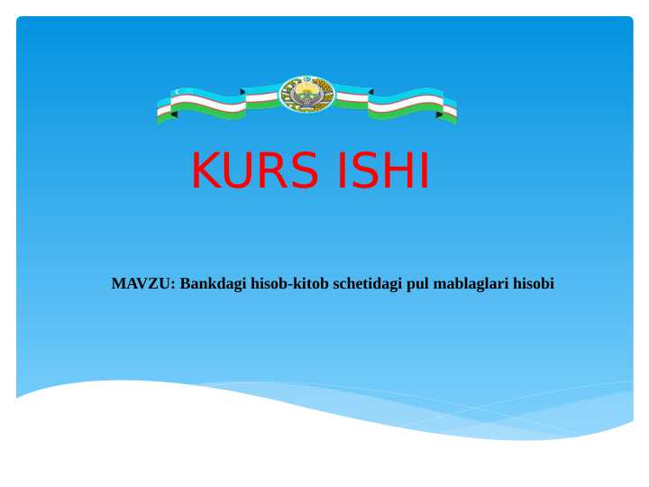 Bankdagi hisob-kitob schetidagi pul mablaglari hisobi