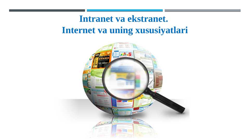 Intranet va ekstranet. Internet va uning xususiyatlari