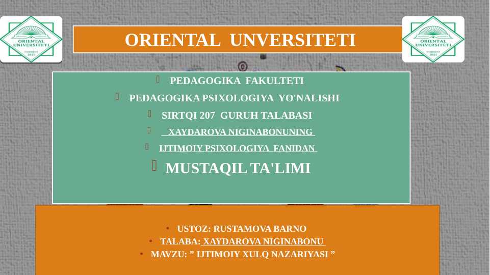 IJTIMOIY XULQ NAZARIYASI