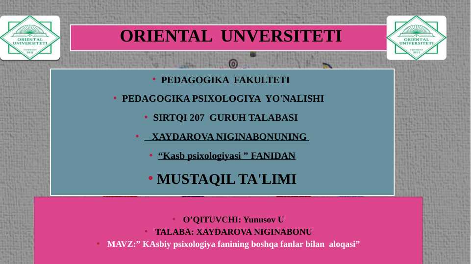 KAsbiy psixologiya fanining boshqa fanlar bilan  aloqasi