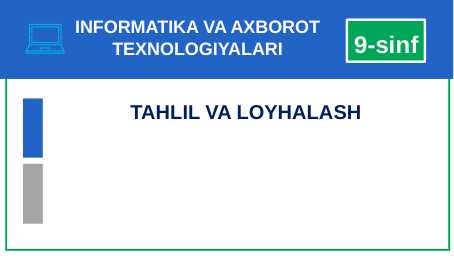 TAHLIL VA LOYHALASH