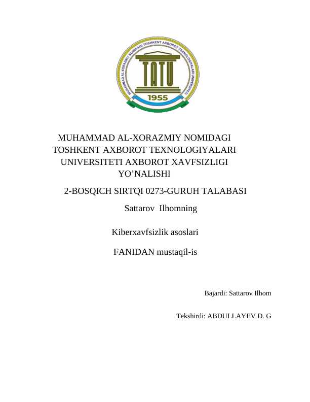 Axborot tizimlari va resurslarini ruxsatsiz foydalanilishini aniqlash usuli.