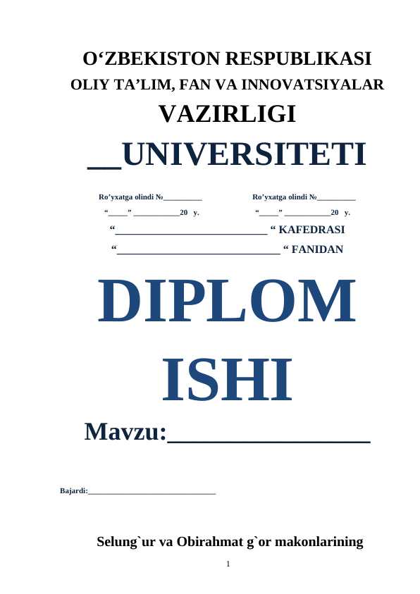 Selung`ur va Obirahmat g`or makonlarining tariximizni o`rganishdagi tutgan o`rni.