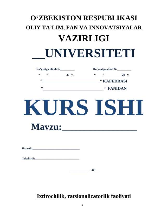 Ixtirochilik, ratsionalizatorlik faoliyati