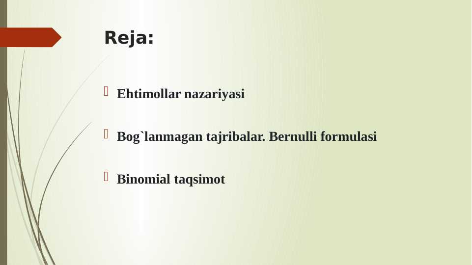 Ehtimollar nazariyasi kirish