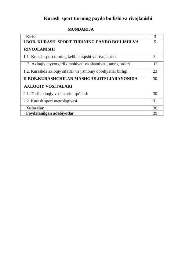 Kurash sport turining paydo bo’lishi va rivojlanishi