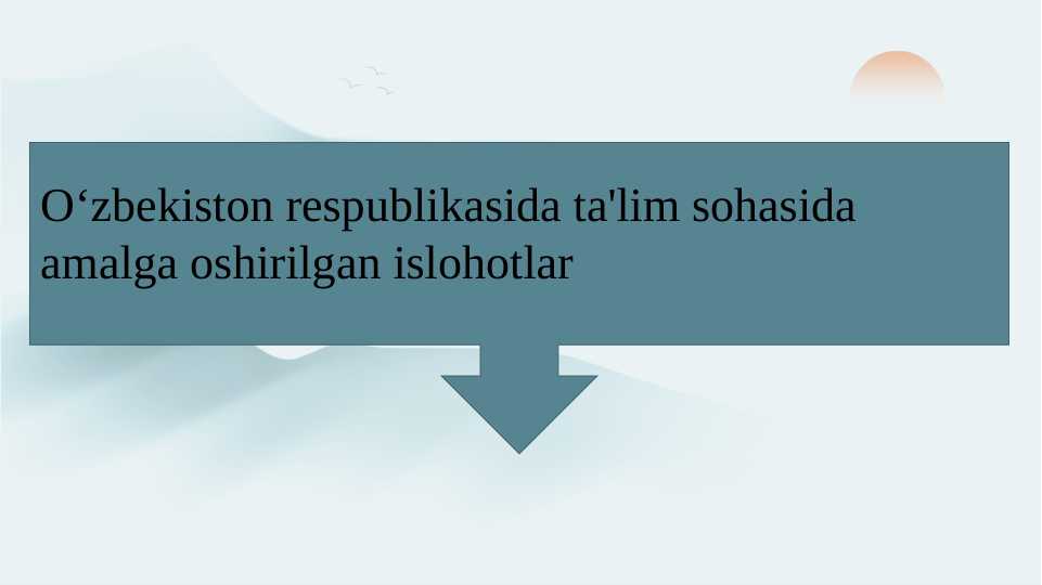 Oʻzbekiston respublikasida ta'lim sohasida amalga oshirilgan islohotlar
