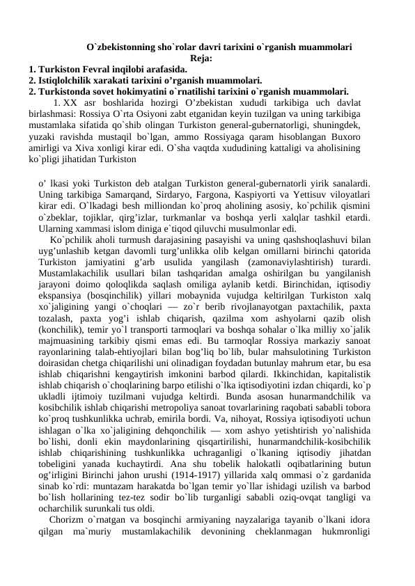 O`zbekistonning sho`rolar davri tarixini o`rganish muammolari 24