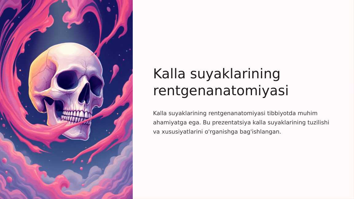 Kalla suyaklarining rentgenanatomiyasi