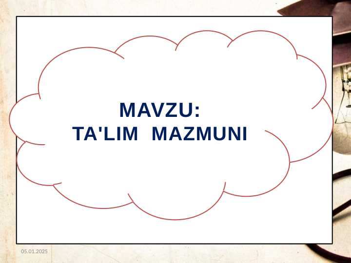 TA'LIM  MAZMUNI