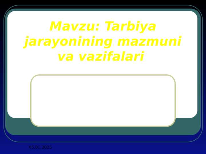 Tarbiya jarayonining mazmuni va vazifalari ref