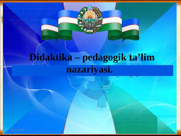 Didaktika – pedagogik ta’lim nazariyasi.  o’qitish jarayoni yaxlit tizim sifatida