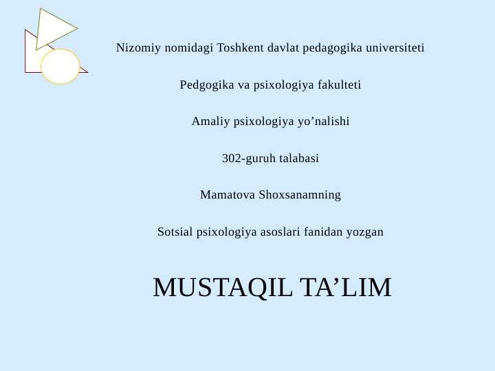 KICHIK GURUHLAR PSİXOLOGIYASI