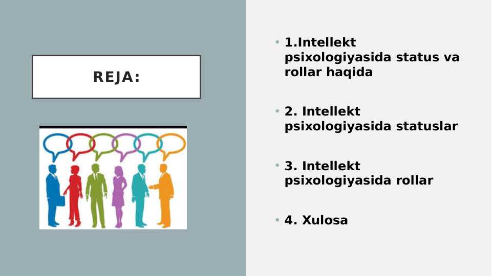 Intellekt psixologiyasida status va rollar