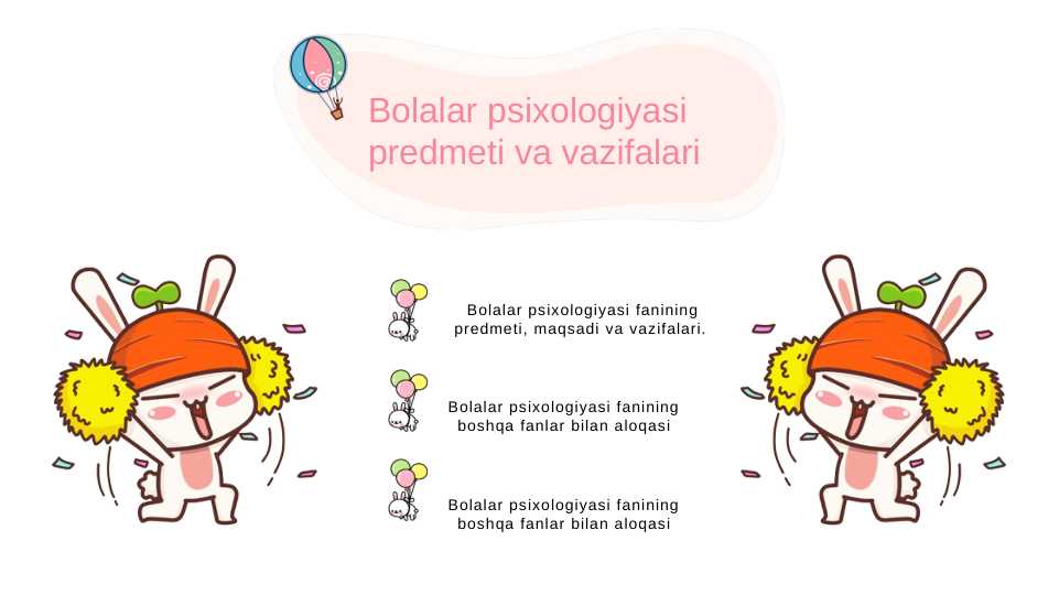 Bolalar psixologiyasi predmeti va vazifalari