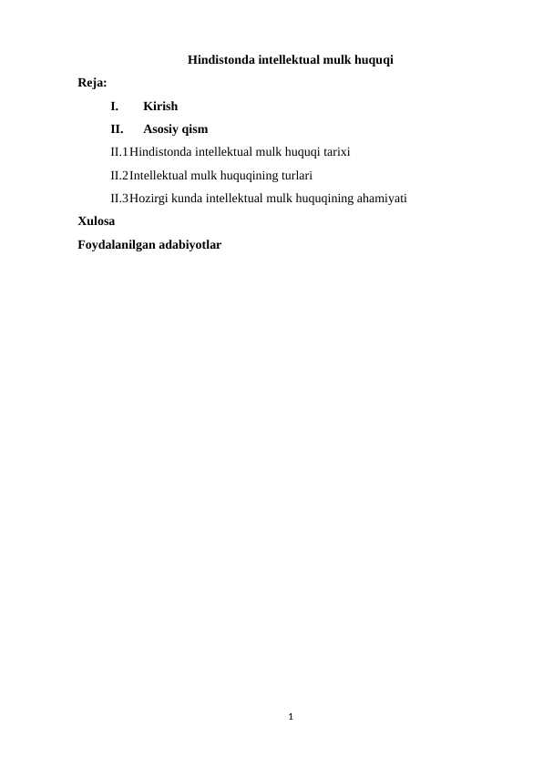 hindistinda intelektual mulk huquqi