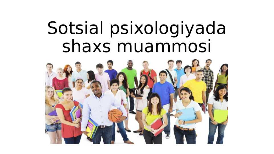 Sotsial psixologiyada shaxs muammosi