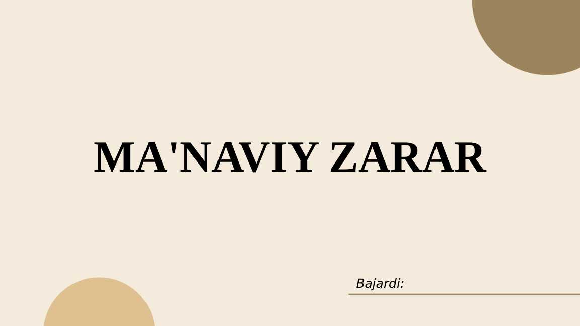 ma'naviy zarar