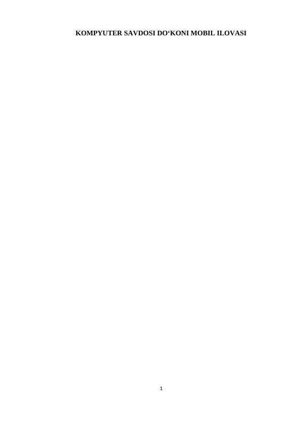 KOMPYUTER SAVDOSI DO‘KONI MOBIL ILOVASI