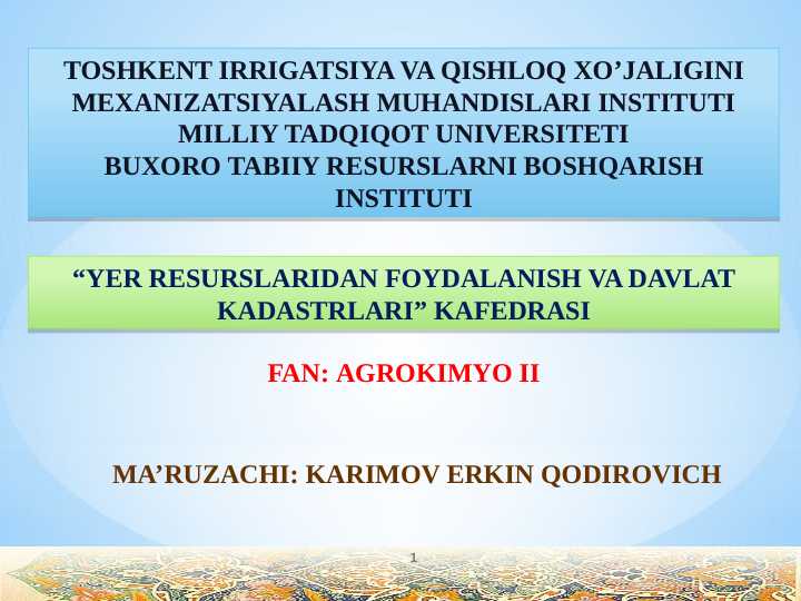 ORGANIK OʻGʻITLAR VA ULARNING TURLARI