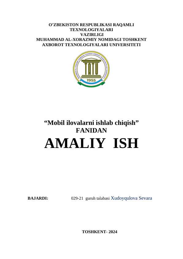 Mobil ilovalarni yaratish sirtqi