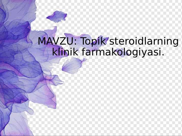 Topik steroidlar farmakologiyasi