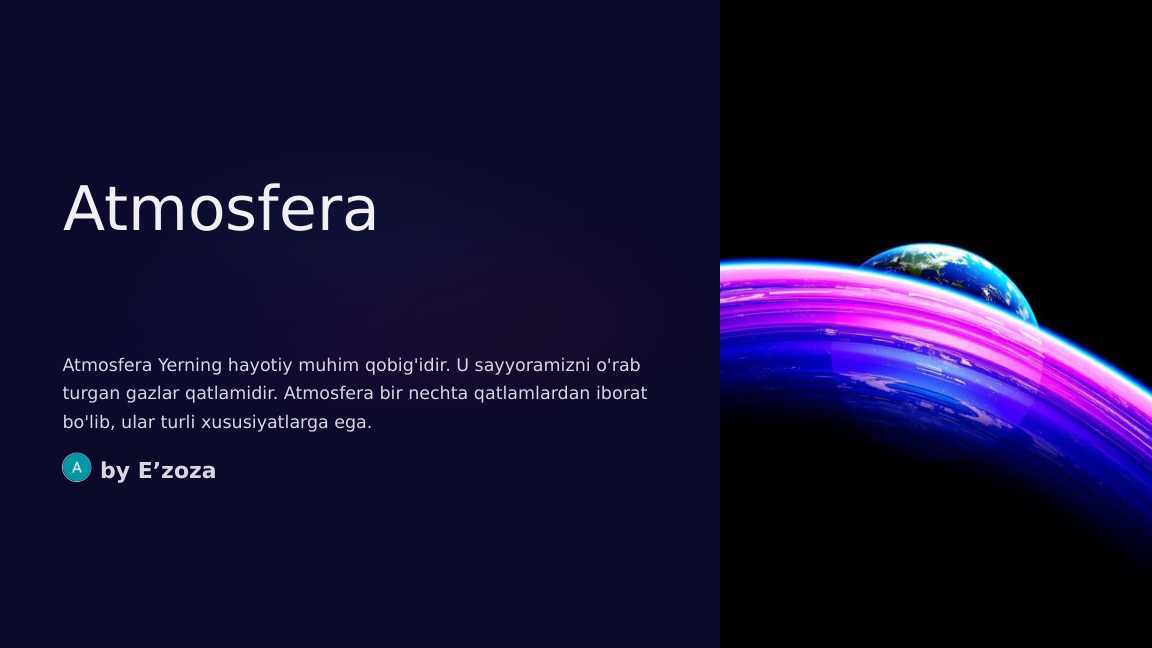 Atmosfera va uning qatlamlari