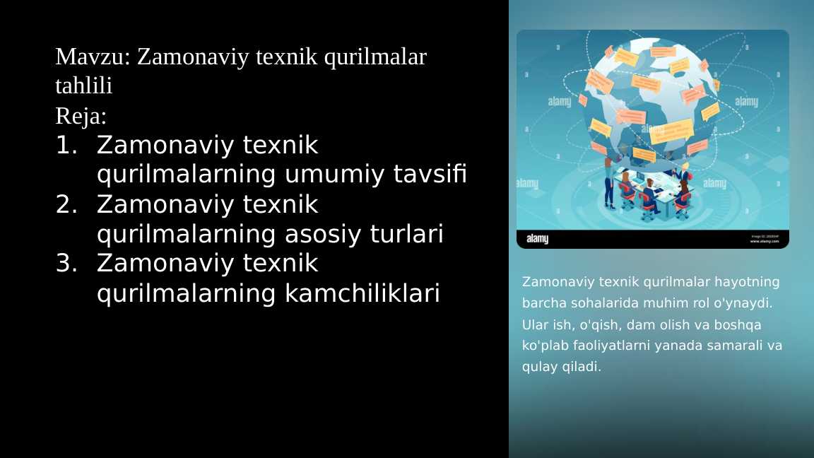 Zamonaviy texnik qurilmalar tahlili