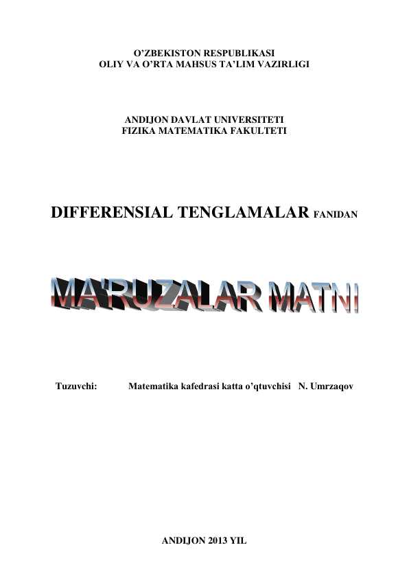 Differensial tenglama