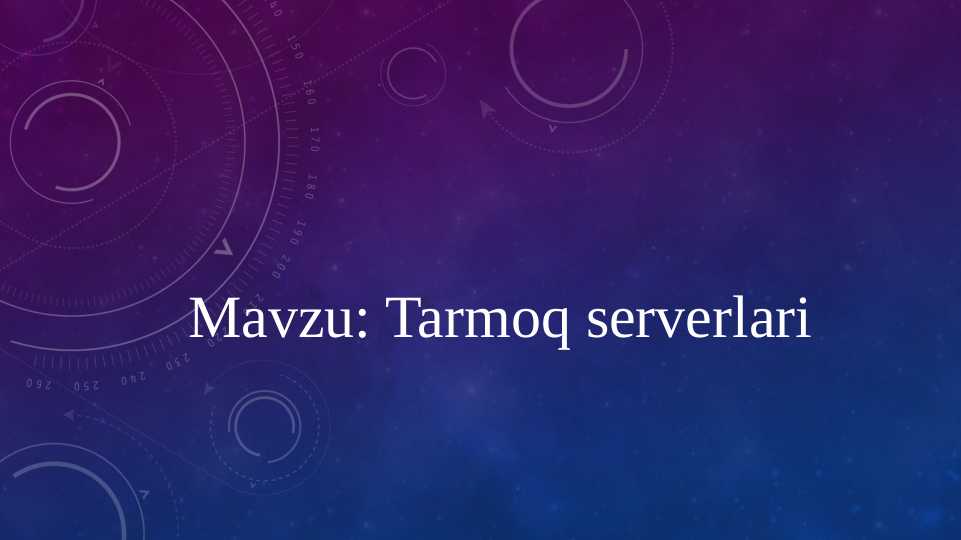 Tarmoq serverlari