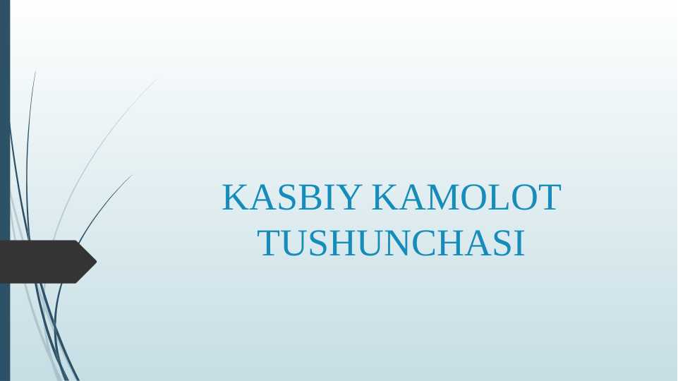 KASBIY KAMOLOT TUSHUNCHASI