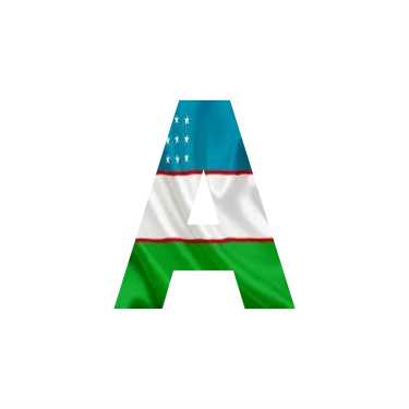 Oʻzbekiston bayrogʻi tushurilgan (harflar, ishoralar, belgilar, raqamlar)