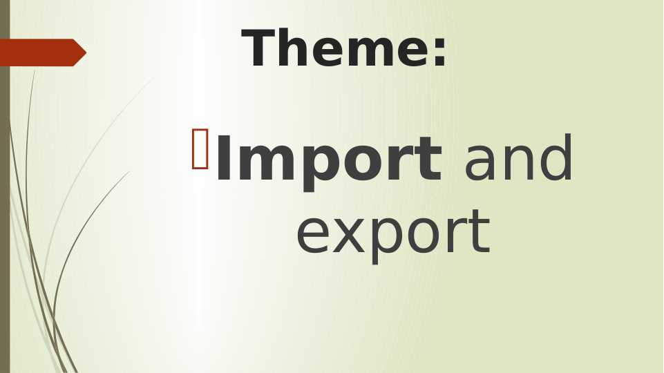 Import and export