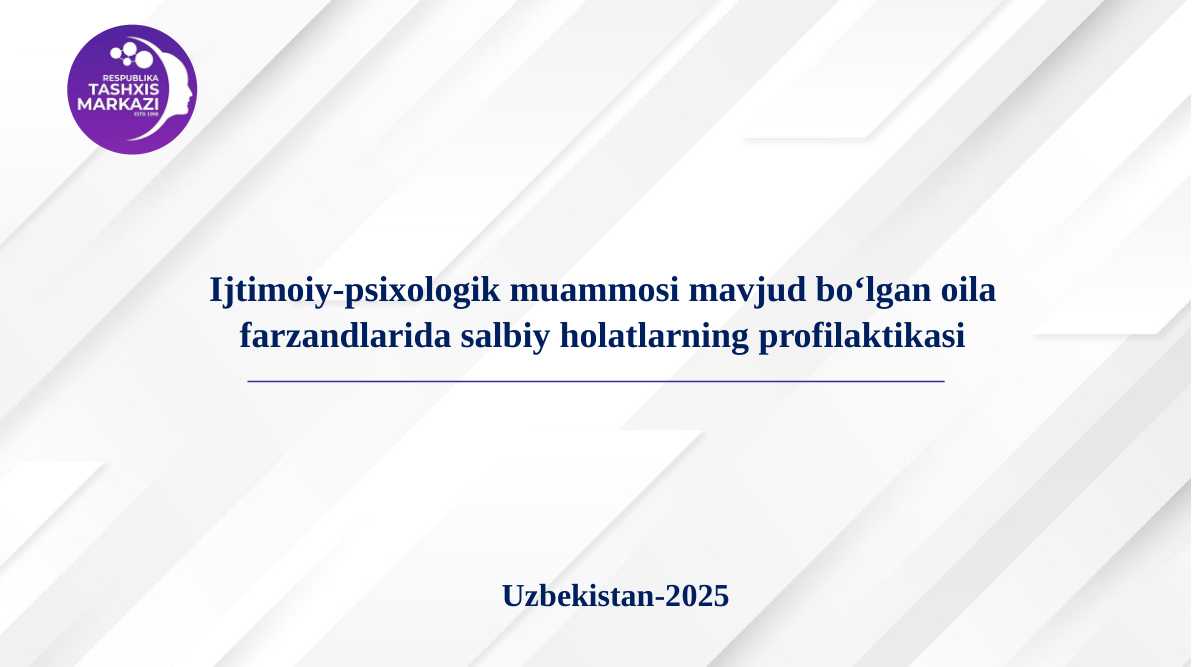 Ijtimoiy-psixologik muammosi mavjud boʻlgan oila farzandlarida salbiy holatlarning profilaktikasi