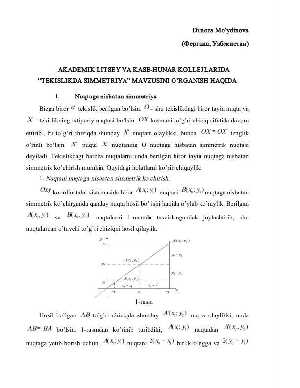 Funksiyani simmetrik ko'chirish