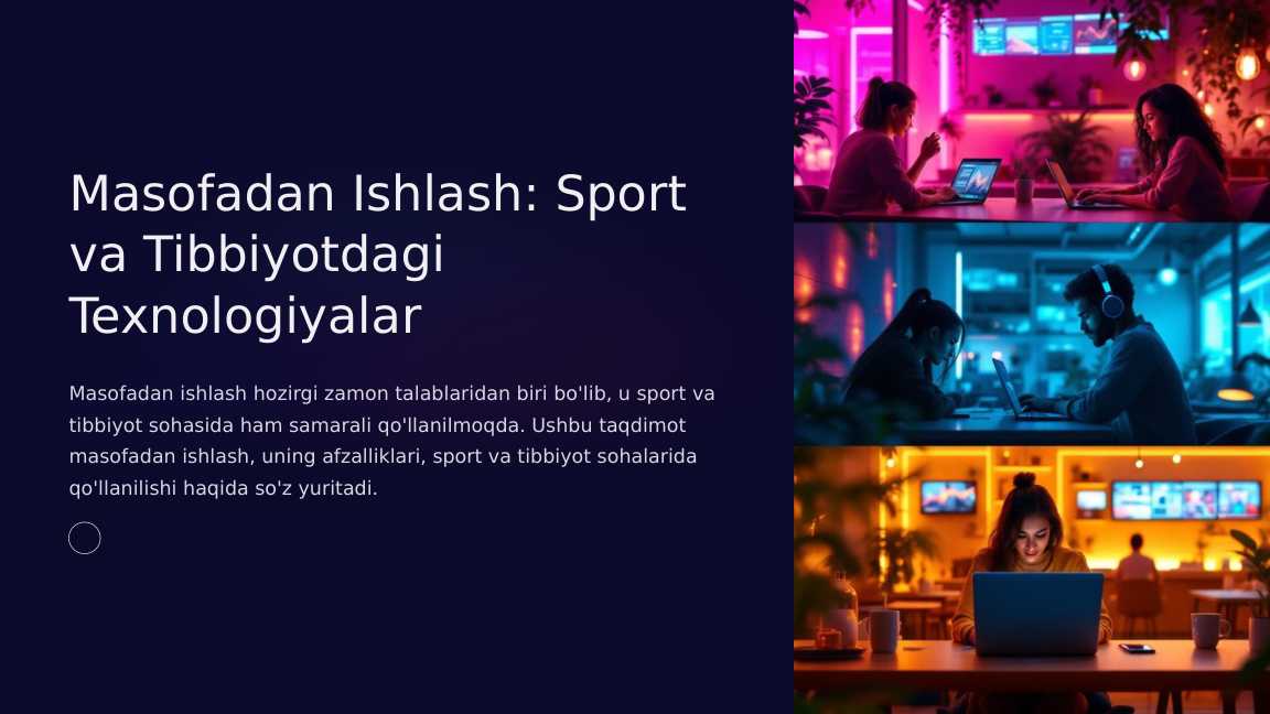 Masofadan Ishlash Sport va Tibbiyotdagi Texnologiyalar