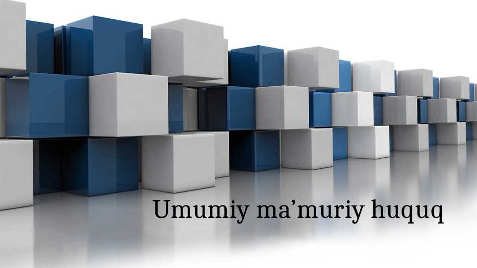 MA`MURIY HUQUQ