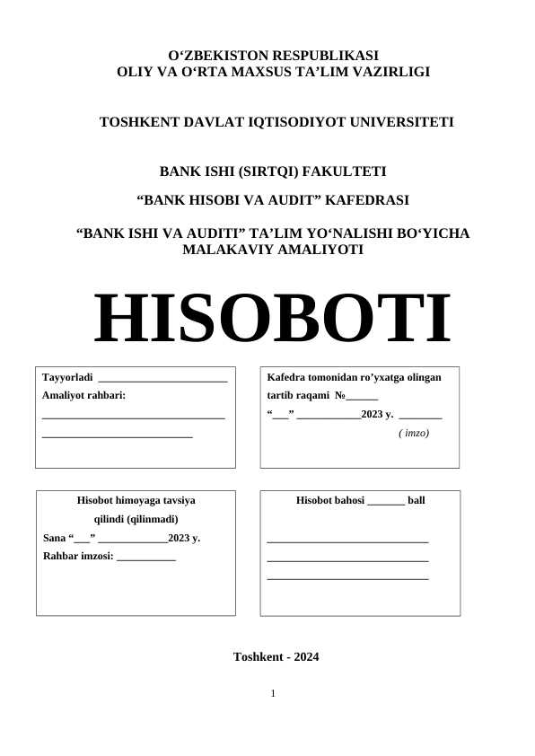 Turonbank amaliyot hisoboti