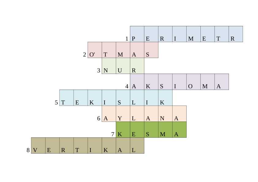 Geometrik shakllar krossvord