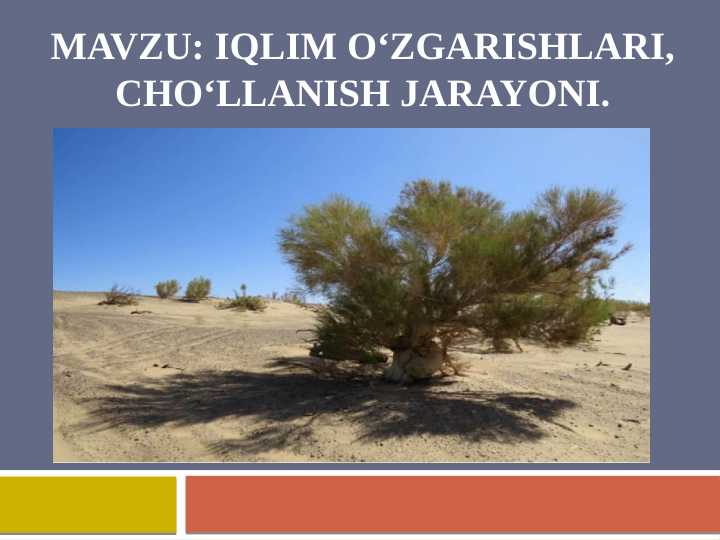 Iqlim o‘zgarishlari, cho‘llanish jarayoni