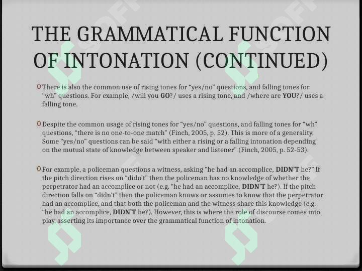 INTONATION AND ITS FUNCTIONS