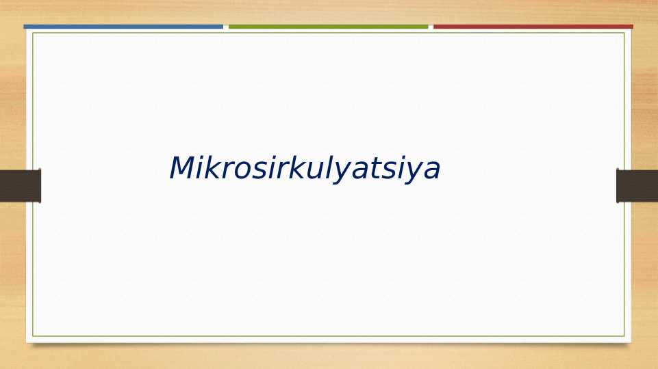 Mikrosirkulyatsiya