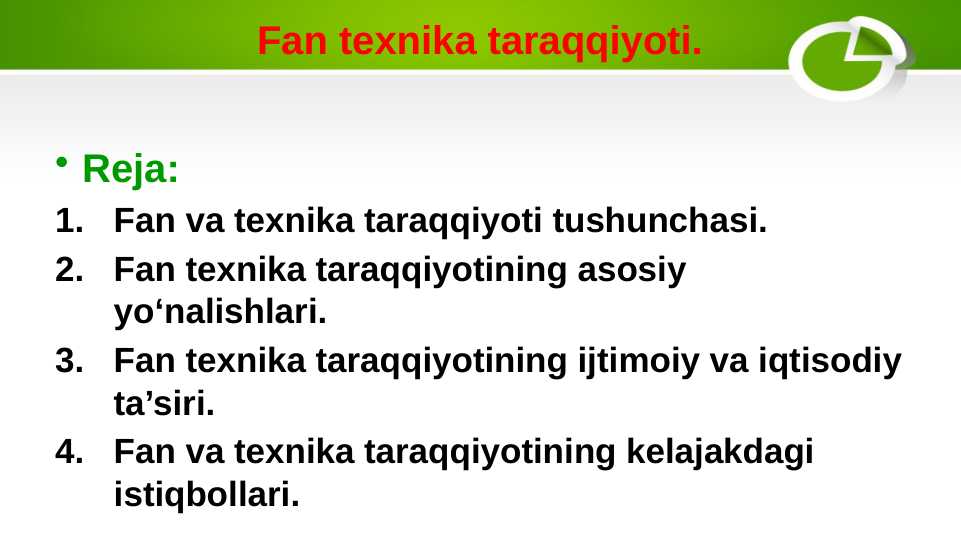 Fan texnika taraqqiyoti