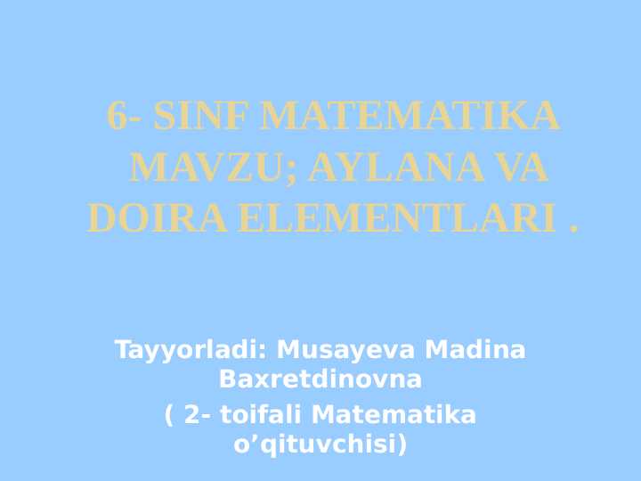 Aylana va doira slayd