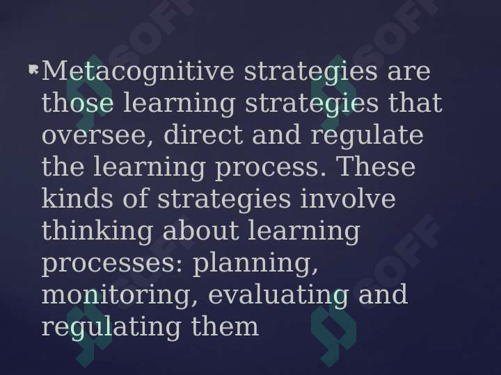 Metacognitive strategies of learning language ppt