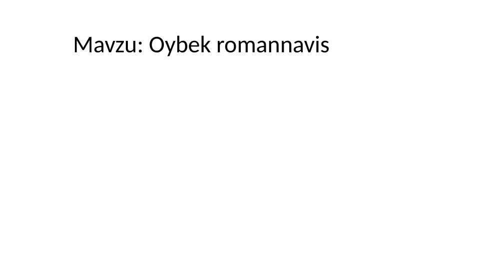 Oybek romannavis