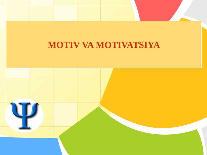 MOTIV VA MOTIVATSIYA